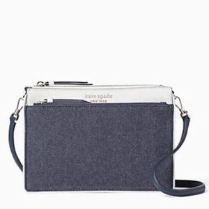 NWOT Kate Spade White Denim Crossbody Purse Bag